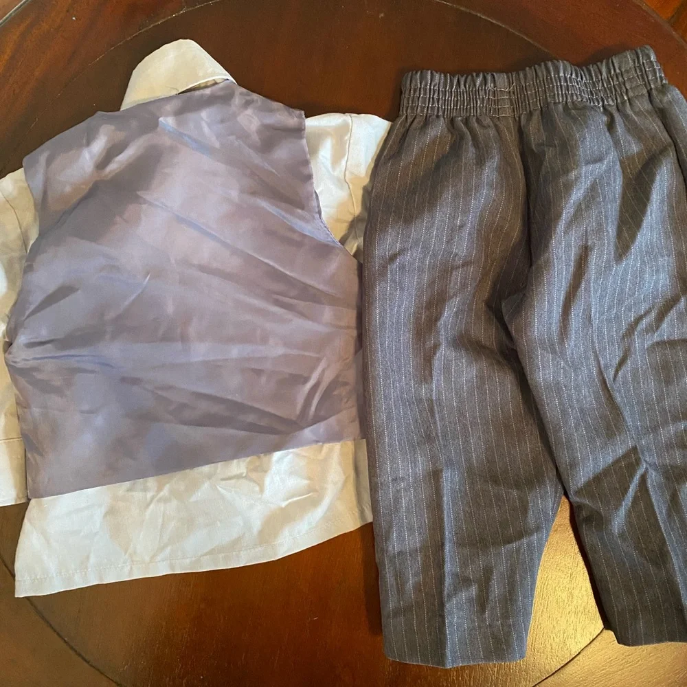 Gray Pinstripe Suit Size 9 months